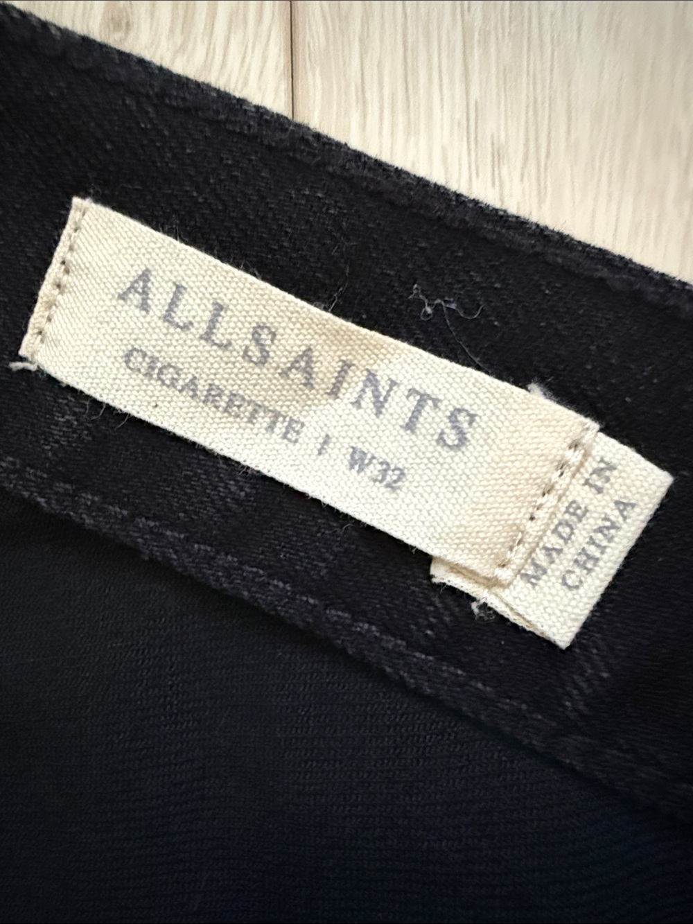 AllSaints Cigarette Skinny Jet Black High-Rise Jeans - Picture 2 of 12